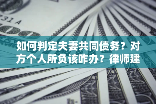武汉如何判定夫妻共同债务？对方个人所负该咋办？律师建议
