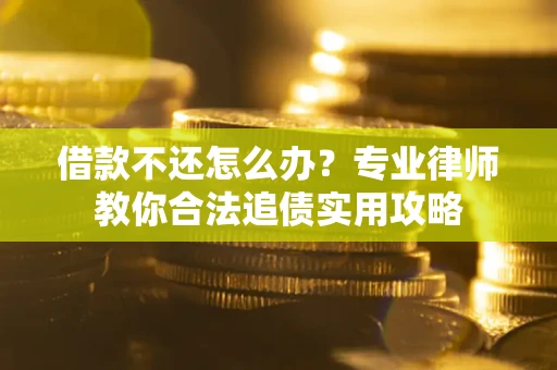 武汉借款不还怎么办？专业律师教你合法追债实用攻略