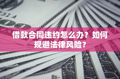 武汉借款合同违约怎么办？如何规避法律风险？